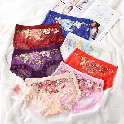 SET 5 QUẦN LÓT REN THÊU HOA FOM TO CỰC XINH VIỀN REN TINH TẾ MỀM MẠI CO GIÃN TỐT