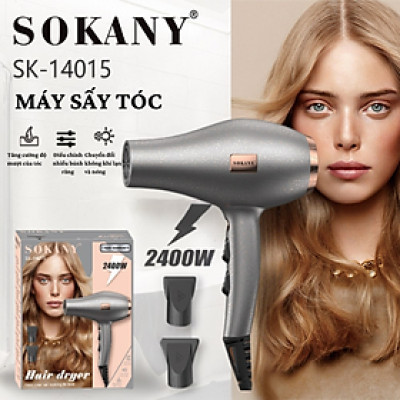 Máy sấy tóc chuyên dụng SOKANY SK-14015 công suất lớn 2400W, máy sấy chuẩn salon 2 chiều nóng lạnh giúp giảm gãy rụng tóc - HÀNG CHÍNH HÃNG
