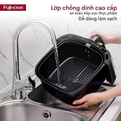 Nồi chiên không dầu 12L Fujihome A12DB nhập khẩu, nồi chiên điện tử 9 chế độ nấu, tặng bộ phụ kiện 8 món - BH 1 năm - hàng chính hãng