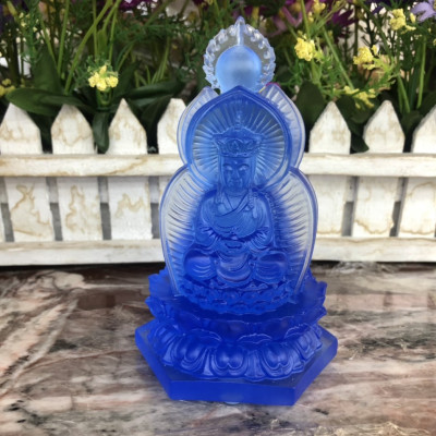 Tượng Tam Thế Phật Tây Phương Tam Thánh ngồi đá lưu ly - Cao 12 cm