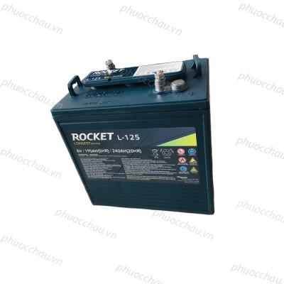 Ắc quy xe golf, ắc quy Rocket L-125 (6V-240Ah), ắc quy xe điện du lịch