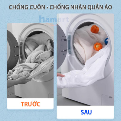 SET 2 Bóng Giặt Quần Áo Hút Lông PET Thú Cưng Banh Chống Nhăn Đồ PU Dính Tóc Hiệu Quả