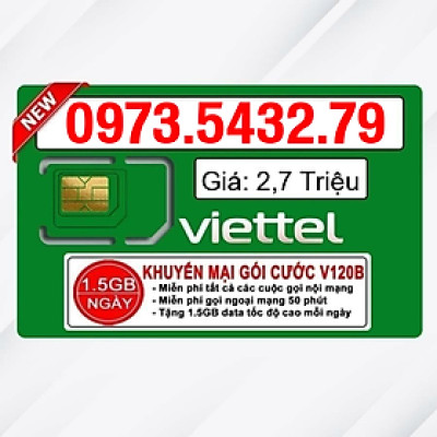 Sim Viettel số đẹp - Hàng chính hãng - 0973.5432.79