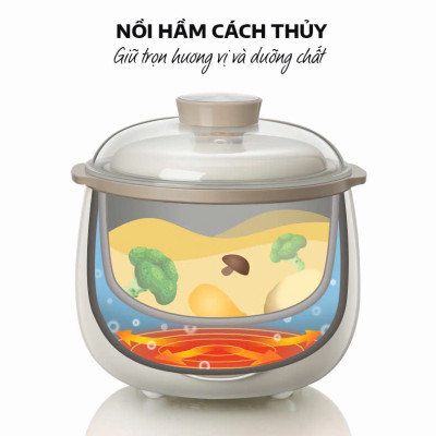 (TẶNG XỬNG HẤP) NỒI NẤU CHẬM SEKA SK6132 0.8L – NẤU CHÁO, HẦM SƯỜN, CHƯNG YẾN SIÊU TIỆN LỢI HÀNG NHẬP KHẨU
