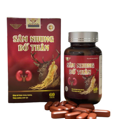 Sâm nhung bổ thận Kingphar, lọ 60 viên, tăng cường chức năng thận cho nam và nữ