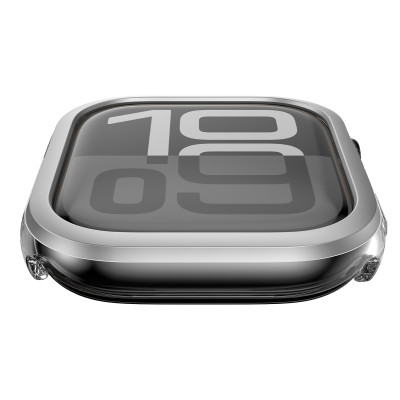 Ốp Case PC Trong Suốt Viền Màu cho Apple Watch Series 10 Size 42mm/46mm - Hàng Chính Hãng