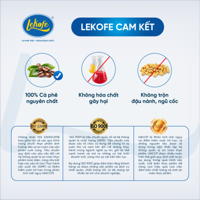 Cà phê nguyên hạt Bình Minh Lekofe 100% Robusta Đắng đậm chát nhẹ Túi 1000gram