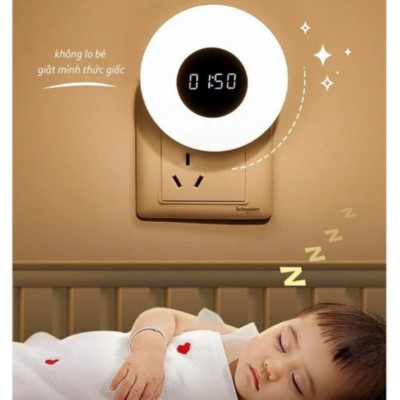 Đèn Ngủ Thông Minh, Điều Chỉnh Được Nhiều Cấp Độ Sáng, Có Đồng Hồ, Điều Khiển Từ Xa Bằng Remote