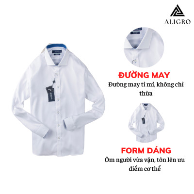 ÁO SƠ MI DÀI TAY TRẮNG PHỐI CỔ-TAY ALGS196