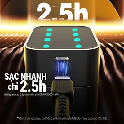 Sạc pin Beston AA AAA M7037 1.5V dùng cho pin 2A 3A 8 khe, cổng USB-C, sạc nhanh tự ngắt thông minh