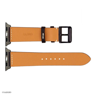 Dây Da Apple Watch 49mm 45mm 44mm 42mm, Chất Liệu Da Bò Cao Cấp, Phong Cách Vintage Thread Hoài Cổ, Đơn Giản Và Tinh Tế, Tương Thích Các Phiên Bản Series Ultra2/Ultra/SE2/SE/10/9/8/7/6/5/4/3/2/1 - Hàng Chính Hãng SAIGIO