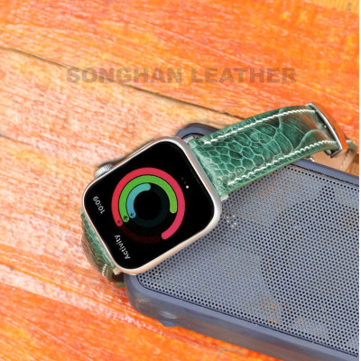 Dây Đeo Thay Thế Dành Cho Apple Watch Da Đà Điểu Vân To Khóa Gập Hoàn Thiện Thủ Công, Dây Da Apple Watch Series 2,3,4,5,6,7 Size 38mm,40mm,41mm,42mm,44mm,45mm Hàng Chính Hãng Songhan Leather