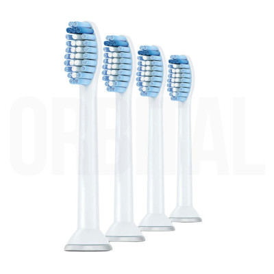 Set 4 đầu bàn chải Philips Sonicare Sensitive Brush Heads HX6054/07 Hàng chính hãng
