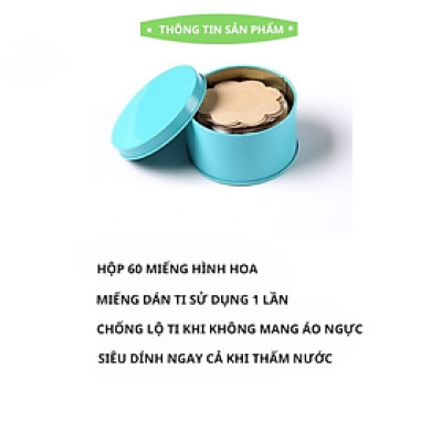 Hộp 60 Miếng Dán Ngực Giấy Dùng 1 Lần Hình Hoa Siêu Bám Dính Thông Hơi Thoáng Mát 307