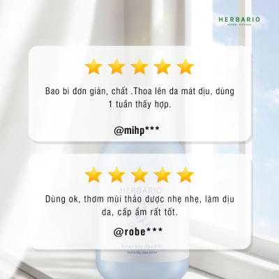 Toner nước cân bằng da Hoa Đậu Biếc herbario 200ml chống lão hóa da, cấp ẩm, thuần chay