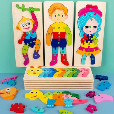 Đồ Chơi Trẻ Em Asstar, Combo 5 Đồ Chơi Bộ Tranh Ghép Hình, Xếp Hình Gỗ Nổi 3D Gồm 10 Số Giúp Bé Phát Triển Tư Duy