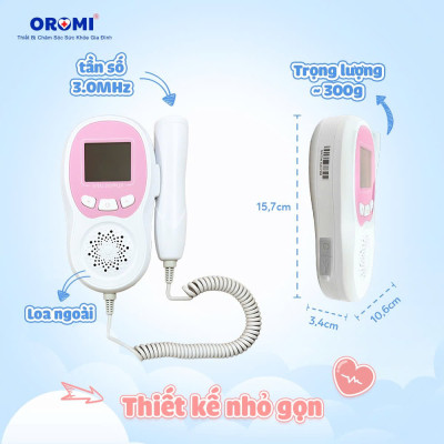 Máy đo tim thai tại nhà cao cấp Oromi CONTEC10CL - Máy nghe tim thai bỏ túi pin sạc