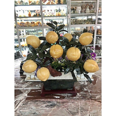 Cây Đào phong thủy đá ngọc hoàng long 9 quả - Cao 40 cm