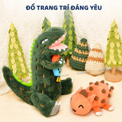 Gấu bông, thú nhồi bông khủng long T-rex xanh cao cấp Mideer Stuffed Animal