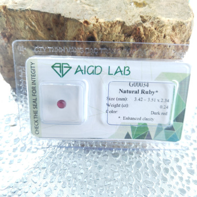 Viên đá Ruby tấm thiên nhiên G00034