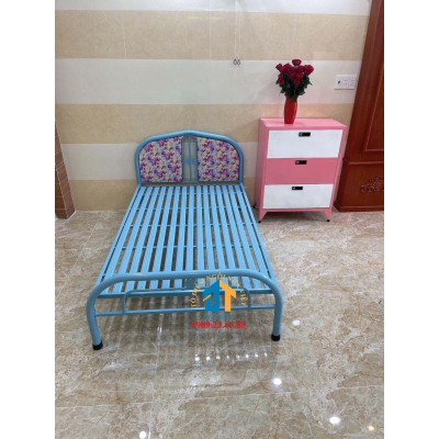 Giường sắt 80cmx2m giá rẻ màu xanh