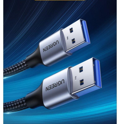 Ugreen UG80791US373TK 2M Cáp USB 3.0 Type-A hai đầu dương dây bọc dù Màu Đen - HÀNG CHÍNH HÃNG
