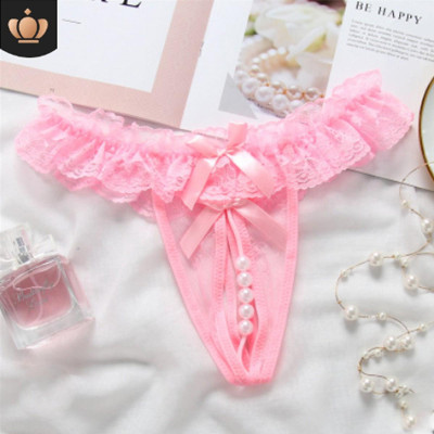 Quần lót nữ lọt khe có đính hạt cườm - Màu hồng