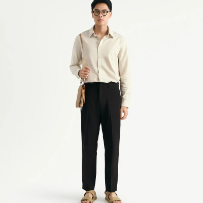 Áo sơ mi tay dài nam linen cotton Form Regular - RT 10S25SHL032 | ROUTINE CÀ MAU
