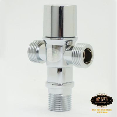 Van giảm áp, T chia bồn cầu nhựa ABS mạ Chrome Eurolife EL-TN01 (Trắng bạc)