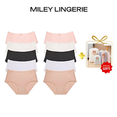 Combo 10 Quần Lót Nữ Lưng Cao Modal Phối Ren Miley Lingerie FDS_25 - Giao màu ngẫu nhiên