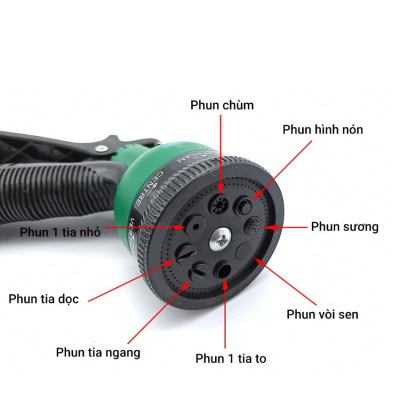 Vòi nước vòi phun nước rửa xe tưới cây tăng áp thông minh 8 chế độ tưới 206815