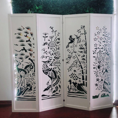 VÁCH NGĂN BÌNH PHONG TỨ QUÝ (TÙNG CÚC TRÚC MAI)