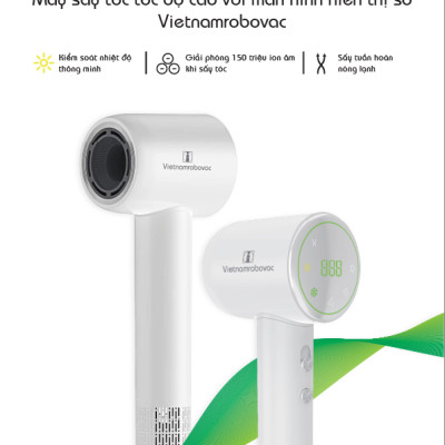 Máy Sấy tóc Tốc Độ Cao Vietnamrobovac - Công Suất 1500W - Chăm sóc tóc suôn mượt - Hàng chính hãng