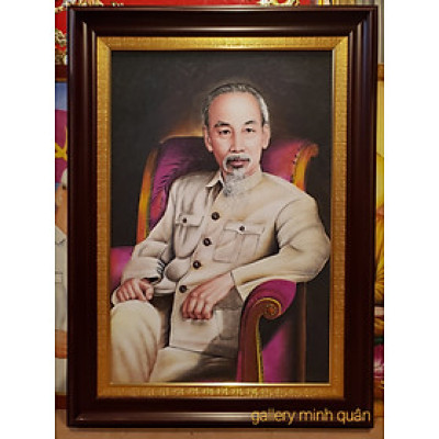 Tranh đá tự nhiên - Bác Hồ ngồi ghế Sofa chụp trong điện kremlin MOSCOVA THÁNG 10-1957