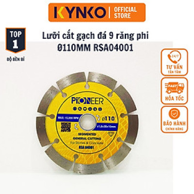 LƯỠI CẮT GẠCH ĐÁ 9 RĂNG PHI Ø 110MM RSA04001 chuyên cắt gạch, đá chất lượng cao chính hãng