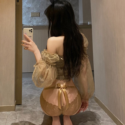 Quần lót ren nữ thiết kế dây đan nơ siêu Sexy