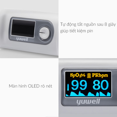 Máy đo nồng độ 0xy trong máu điện tử Yuwell YX301 - nhập khẩu chính hãng, bảo hành 24 tháng