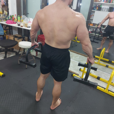 Dụng cụ hít đất, xà kép mini, dụng cụ chống đẩy, Parallettes size L (Cao 20cm) DAI NHAN, làm bằng thép, sơn tĩnh điện