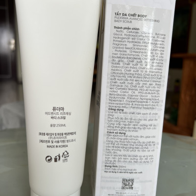 [Freeship Xtra] Tẩy Da Chết Toàn Thân Puderma Advanced Refreshing Bady Scrub: cấp ẩm, làm sạch sâu, mịn da,ngăn ngừa mụn