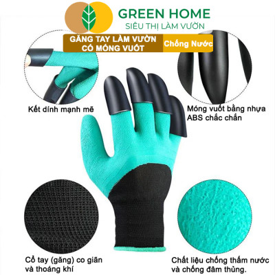 Găng tay làm vườn, có móng vuốt, độ bền cao, chống thấm nước, đào, xới đất, dễ vệ sinh |Greenhome