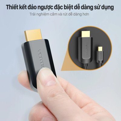 Cáp Type-C to HDMI cho MacBook, Điện Thoại, Laptop chất lượng 4K 2K 1,5m Vention CGUBG - Hàng chính hãng