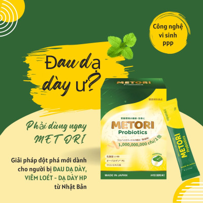 Men dạ dày METORI Nhật Bản - Ứng dụng công nghệ vi sinh PPP, hộp 20 gói