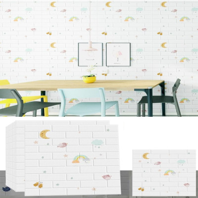 Bộ 15 Tấm Xốp Dán Tường Hoạt Hình Dễ Thương, Kích Thước 70cm x 77cm