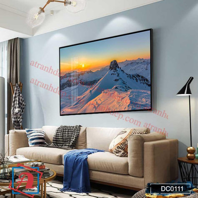 Tranh canvas treo tường Decor hoàng hôn trên núi – DC111