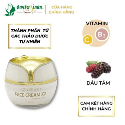 Kem Dưỡng Da FACE CREAM X2 Quyên Lara 30g, Giúp Da Trắng Hồng, Săn Chắc, Mờ Vết Thâm Nám, Chống Lão Hóa, Tạo 1 Lớp Trang Điểm Nhẹ Nhàng Tự Nhiên