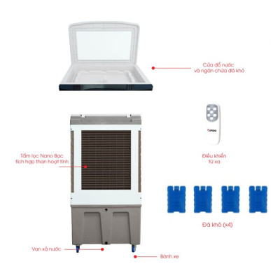 Quạt điều hòa Everest 9000D chính hãng của Rapido, bảo hành toàn quốc 1 năm, tặng kèm 2 đá khô - Hàng chính hãng