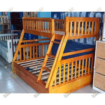 Giường Tầng Bình Long Gỗ Tự Nhiên- Vàng