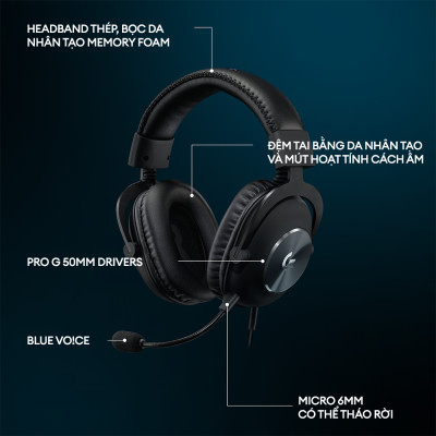 Tai nghe gaming có dây Logitech G Pro X SE - Hàng Chính Hãng
