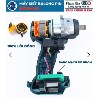 [chính hãƞg] Máy chuyên vít Boshun BS-CV380NCP , Không chổi than, Pin 10 cell, Sản phẩm bảo hành chính hãƞg.