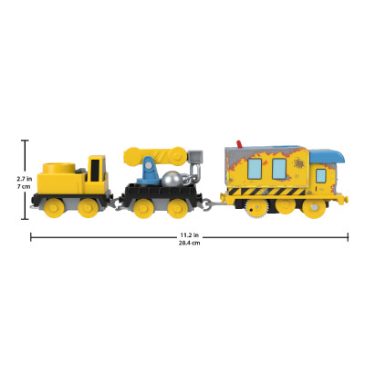 Đồ Chơi Mô Hình Đầu Kéo Và 2 Toa Tàu Carly & Crane THOMAS FRIEND HFX97